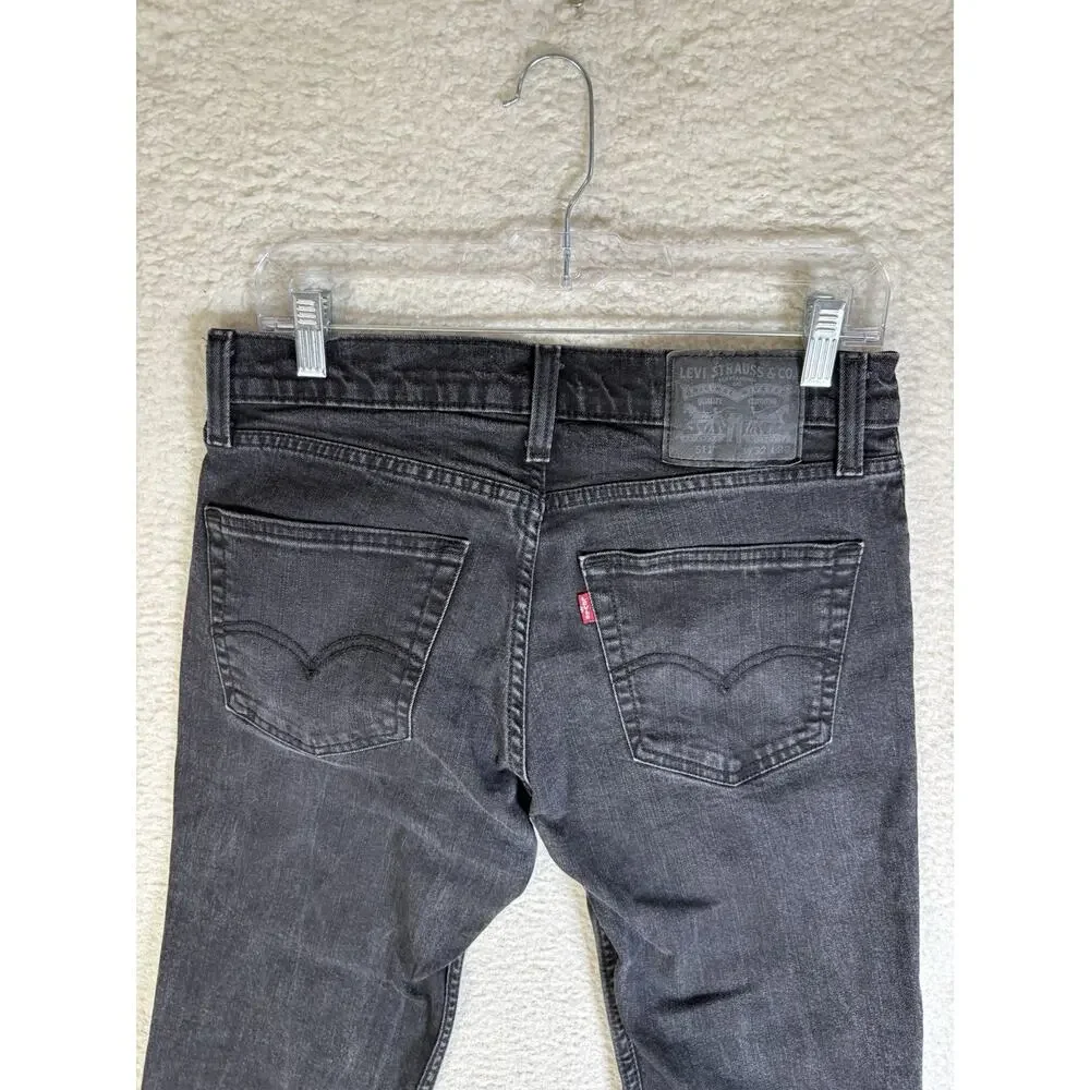 Levis 511 Jeans Mens 32x30 Black Slim Fit Stretch Denim Charcoal Wash Tapered